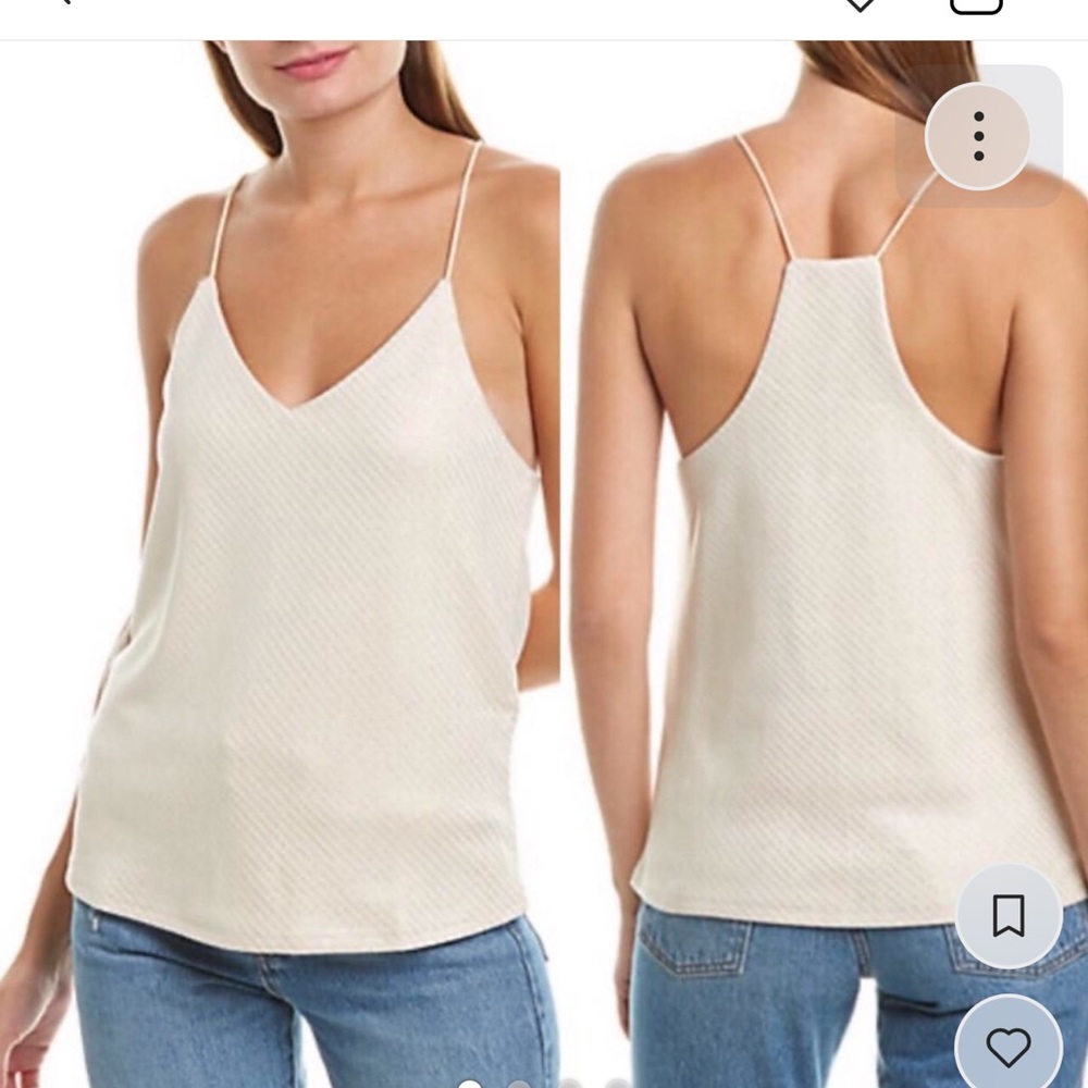 Bishop + Young Women's Ivory Micro Stud Faux‎ Suede Camisole Top Size Large